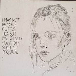 Hand-painted Irene Morgan Wood Tiles,  5 x 5 inches